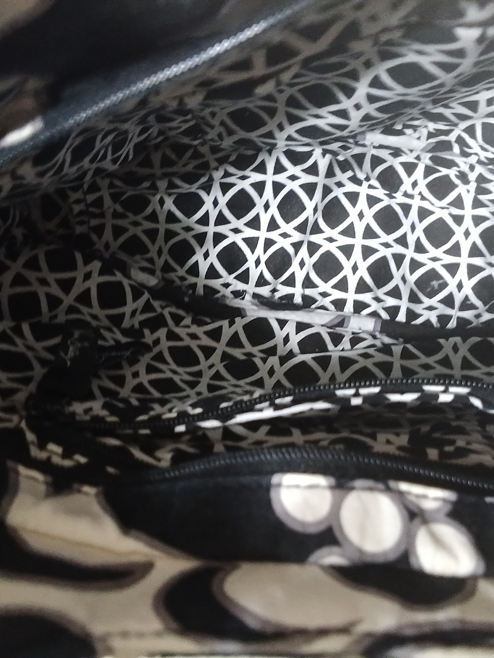 Vera Bradley Black and White Patterned Tote Set - Picture 3 of 3